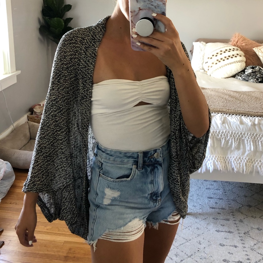 Black & White Open Sweater